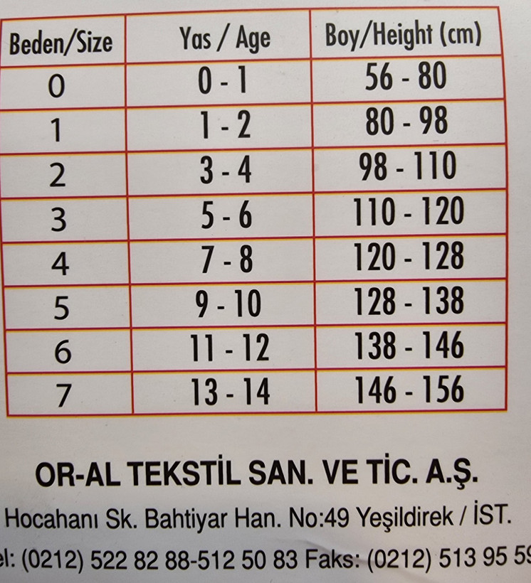 جوراب شلواری بچه گانه نخی ترک مارک oz ok ,Usm